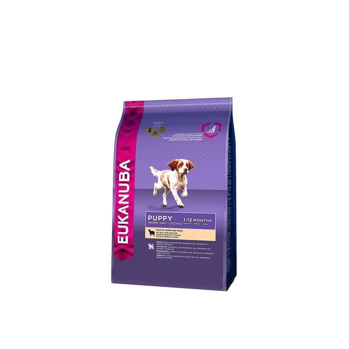 Comparer les prix de Eukanuba  Croquette à l'Agneau/au Riz pour Chiot 12 kg - 81377699