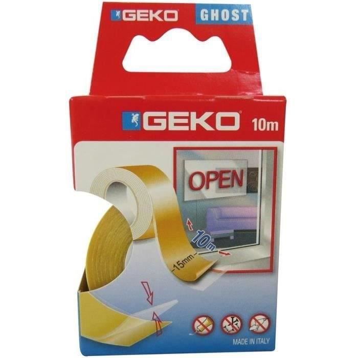 GEKO - Adhésif double face transparent 15mmx10m