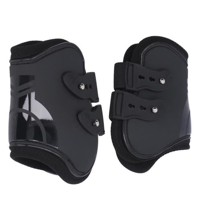 Lot 4 Guêtres Tendons Cheval Ouvertes Avant – Protège-Boulets PU Néoprène Pour Saut & Course (Taille L)