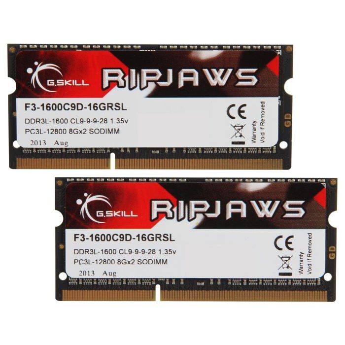 16Go G.Skill Ripjaws DDR3 SO-DIMM 1600MHz - Kit 2x8Go CL11 - Neuf