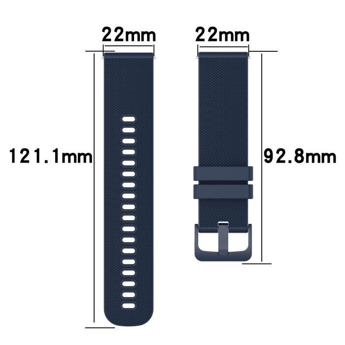 Bracelet de montre - Black+Grey - 22 mm - Silicone - Compatible Samsung Galaxy Watch 3 Gear S3 Huawei Watch GT