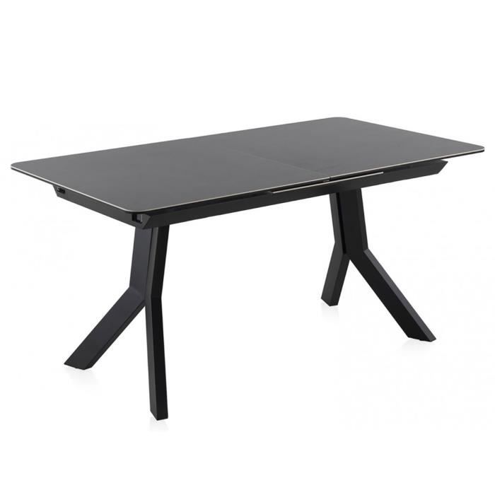 Table extensible en céramique avec pieds en métal -Longueur 160-210 x Profondeur 90 x Hauteur 76 cm -JUANIO