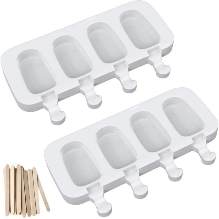 Moule à Glace Silicone LACHT - 4 Parts + 50 Bâtons - Sans BPA - Réutilisable - Multifonction