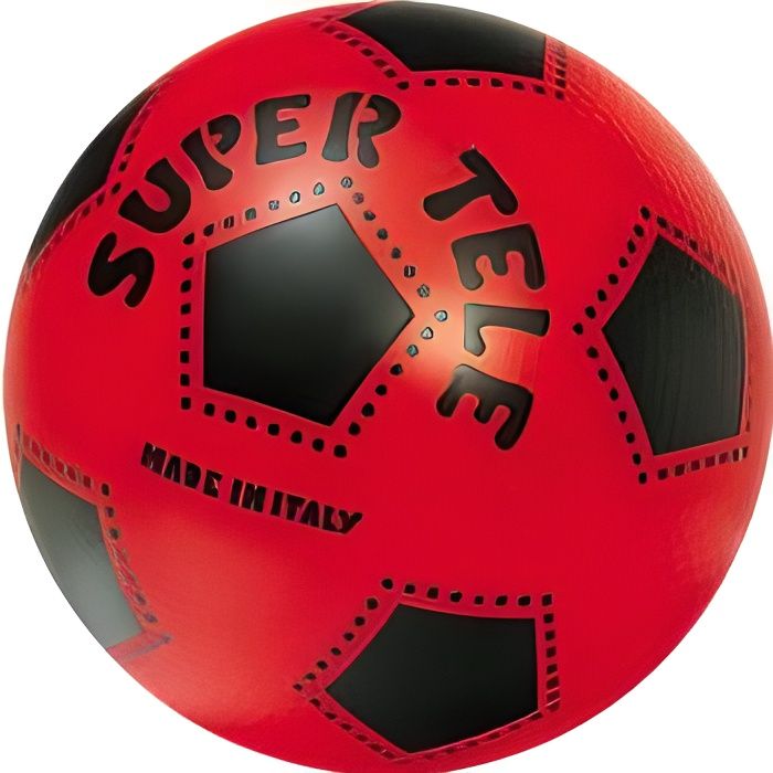 Ballon en plastique MONDO - Super Télé - 23 cm - Rouge et noir - Mixte - Adulte