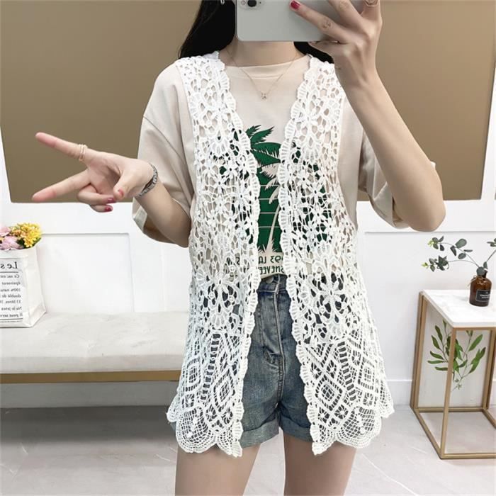 Gilet de plage cheap dentelle