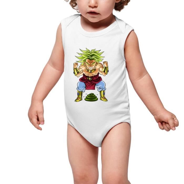 Body Bebe Sans Manches Blanc Parodie Dragon Ball Z Dbz Broly Le Guerrier Millenaire Super Caca Vol 3 Le Caca Blanc Cdiscount Pret A Porter