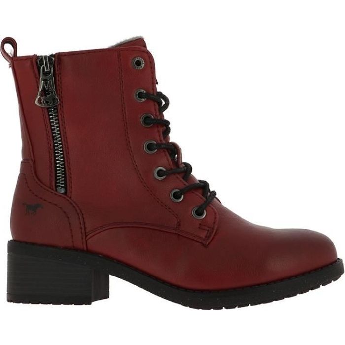 Bottines Femme - Mustang - BOTTINES ZIPP - Rouge -