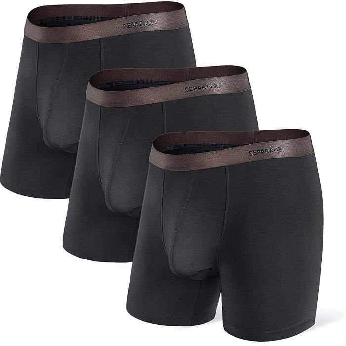 BOXERSHORTY Hommes Caleçon en Fibre de Bambou avec Poches Séparées sousvêtements Caleçon