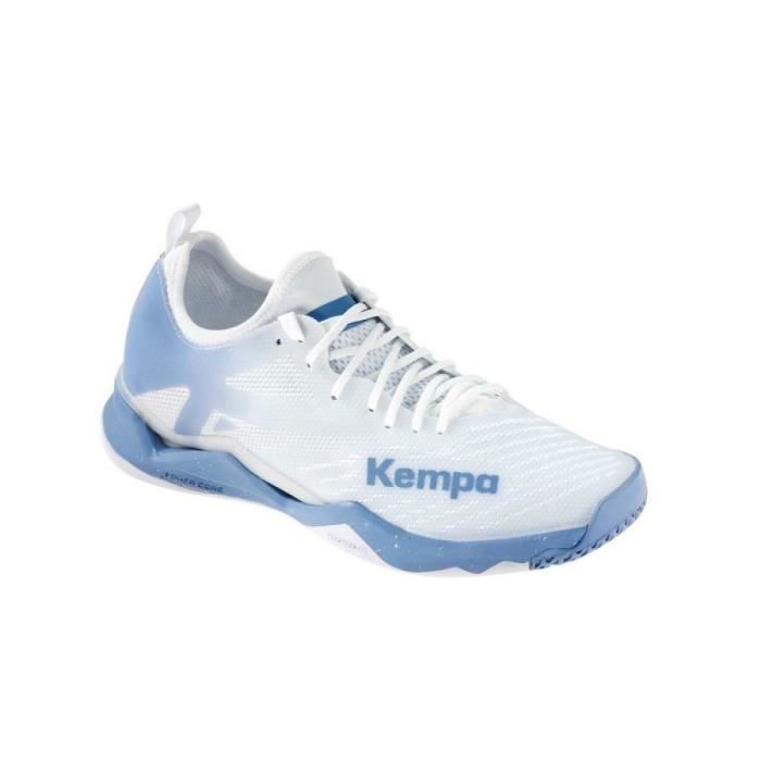 chaussures de handball indoor femme kempa wing lite 2.0 - blanc/bleu - 43