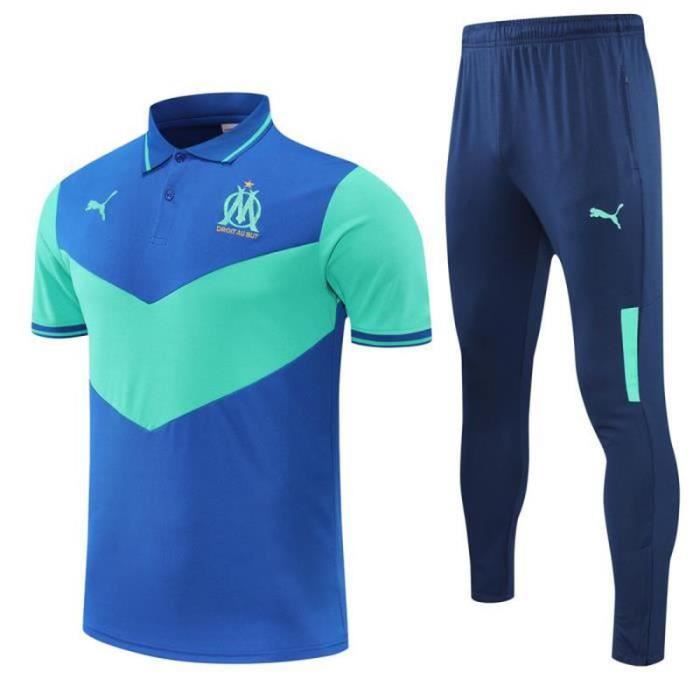 Puma - Maillot De Foot OM Faster Jersey 781430 Noir Jaune Fluo Bleu Roi