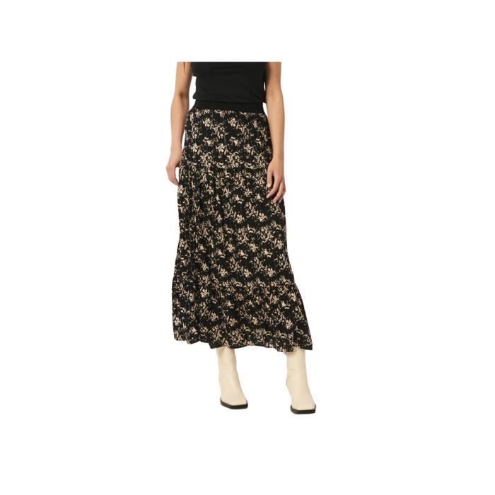 Jupe Longue Femme Fleuri Élastique Fluide en Tull Plissée Imprimé