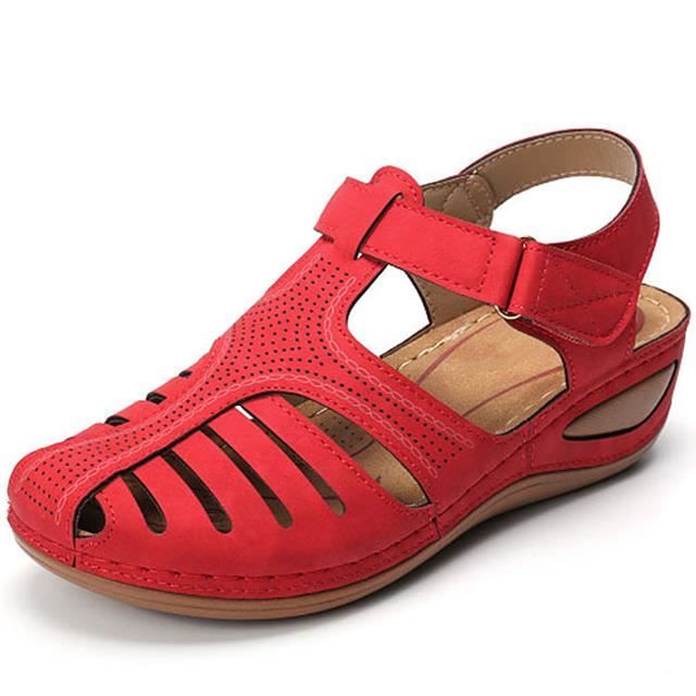Sandales Femme Orthopédiques à Semelle épaisse – Cuir Respirant, Large, Antidérapantes – Pour L'été, Plage, Quotidien