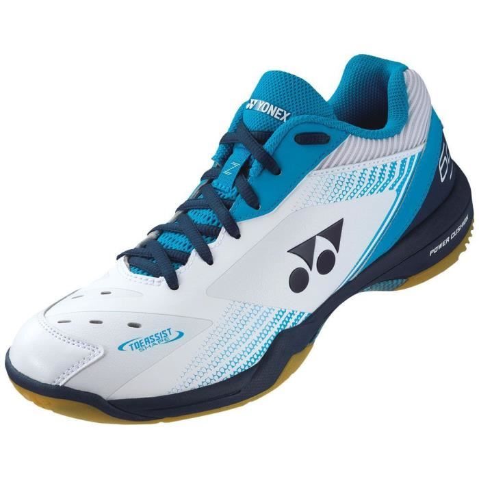 Chaussures de badminton Yonex PC 65 Z - Blanc - Taille 45 - Technologie Power Cushion + et Power Graphite Lite Chaussures de badminton Yonex PC 65 Z - Blanc - Taille 45 - Technologie Power Cushion + et Power Graphite Lite