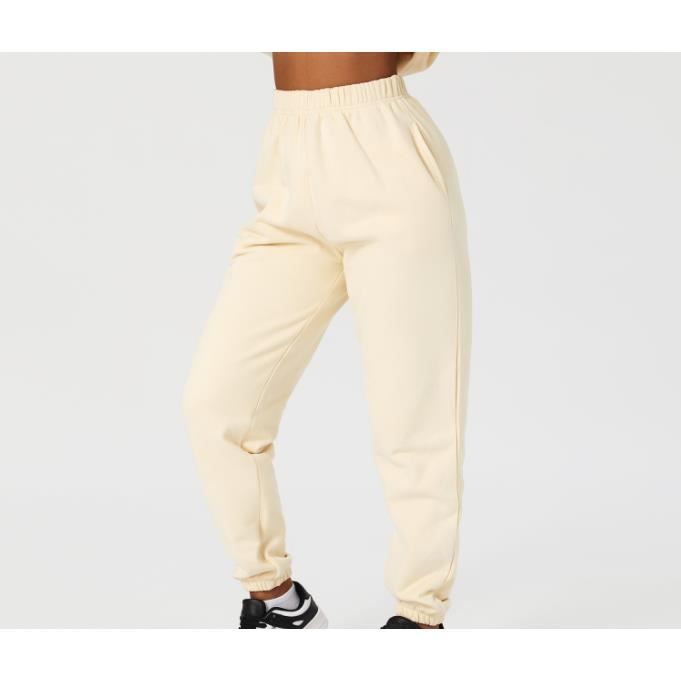 heekpek Pantalon Jogging Femme en Coton Pantalon Jogging Femme Chic  Élastique Taille Haute avec Poche Pantalon de Training Sport Yoga et  Fitness