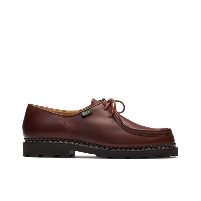 Leather Chaussure Bateau Homme Paraboot Chaussures Bateau Paraboot Michael  Cuir Marron Homme 44