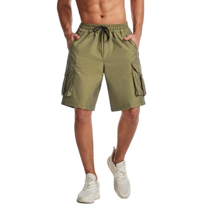 Short D'été Homme En Lin LVCBL - Taille élastique Avec Cordon, Poches, Décontracté