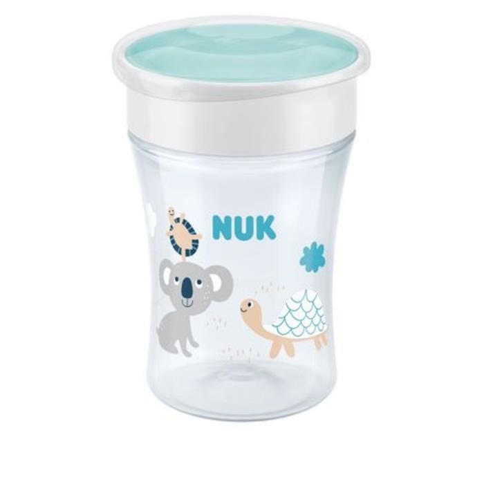 Nuk Tasse d'Apprentissage Magic Cup 360 +8m Tortue Bleu 230ml - Cdiscount  Puériculture & Eveil bébé