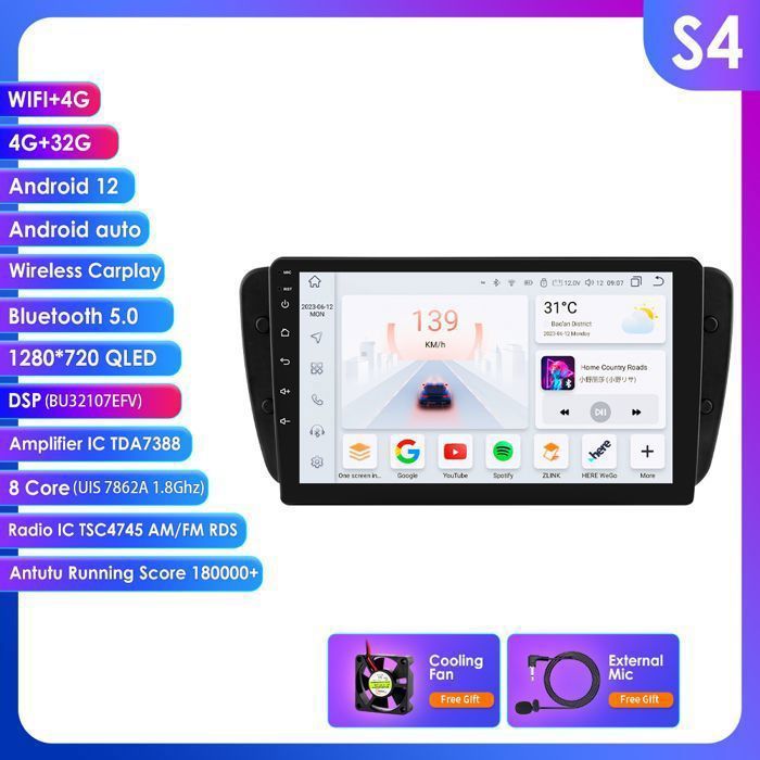 Autoradio 3G+32G Android 11 pour Seat Ibiza 6j 2009 2010 2011 2012 2013 Navigation GPS lecteur multimédia 2Din Carplay Bluetooth RDS