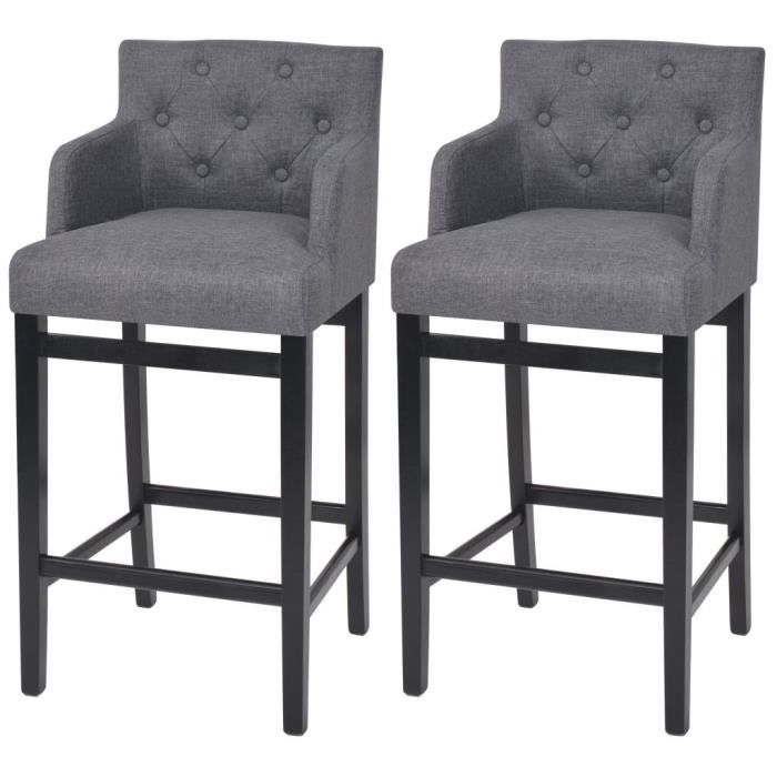 Moderne Tabourets De Bar 2 Pcs Gris Fonce Tissu Achat Vente Tabouret De Bar Cdiscount