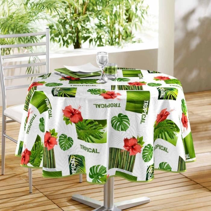 Nappe Ronde En Toile Ciree Salvador 160cm Blanc Paris Prix Cdiscount Maison