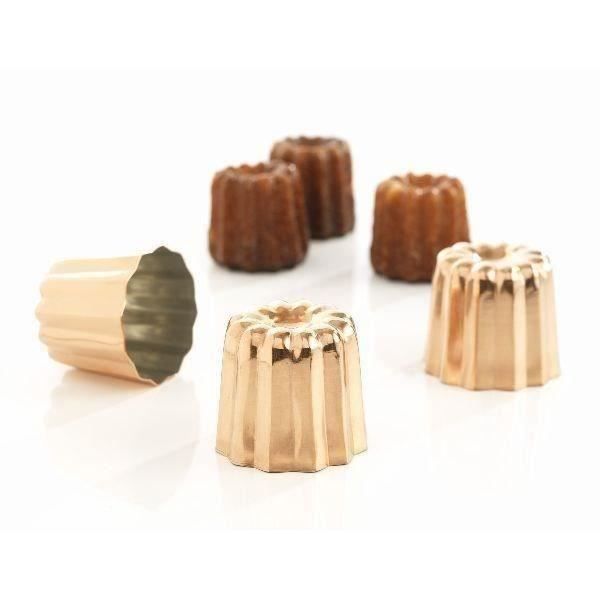 PATISSE Set de 3 moules cannelé bordelais cuivre