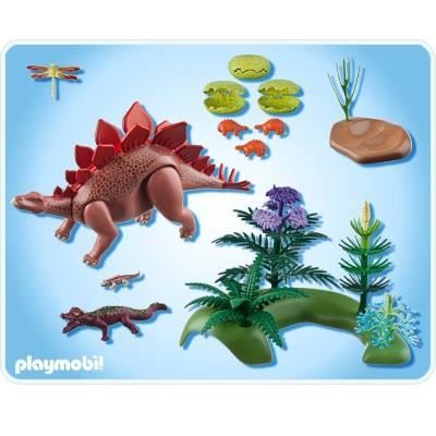 Jeu de construction - PLAYMOBIL - 5232 - Stégosaure - 2 bébés - Forêt incluse
