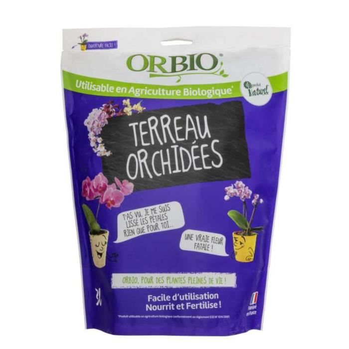 Terreau orchidées 3L Orbio
