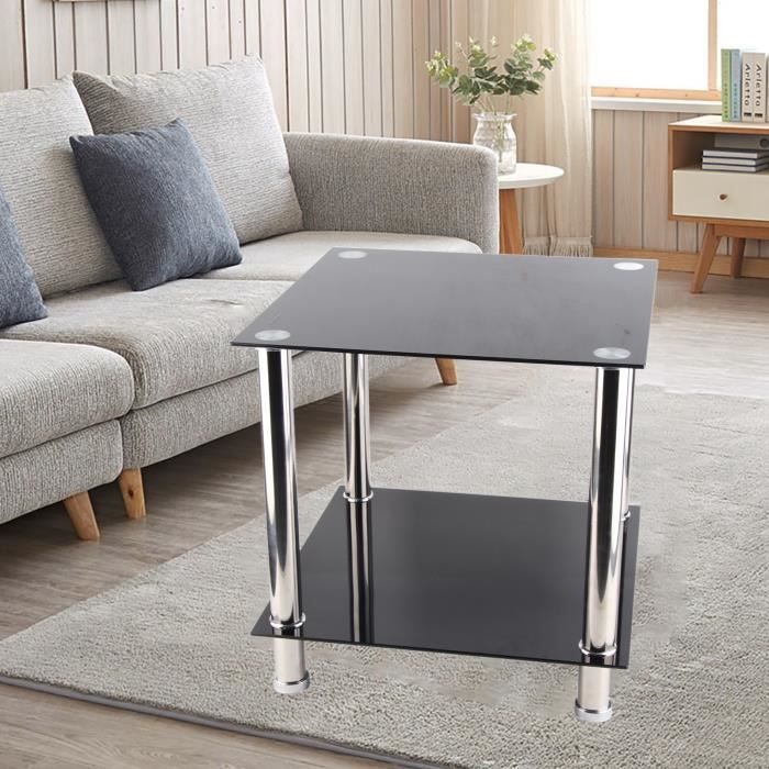 Table à manger verre noir chromé design BOBO