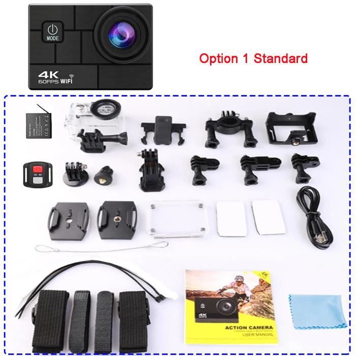 Caméra d'action Ultra HD 30fps/170D étanche caméra d