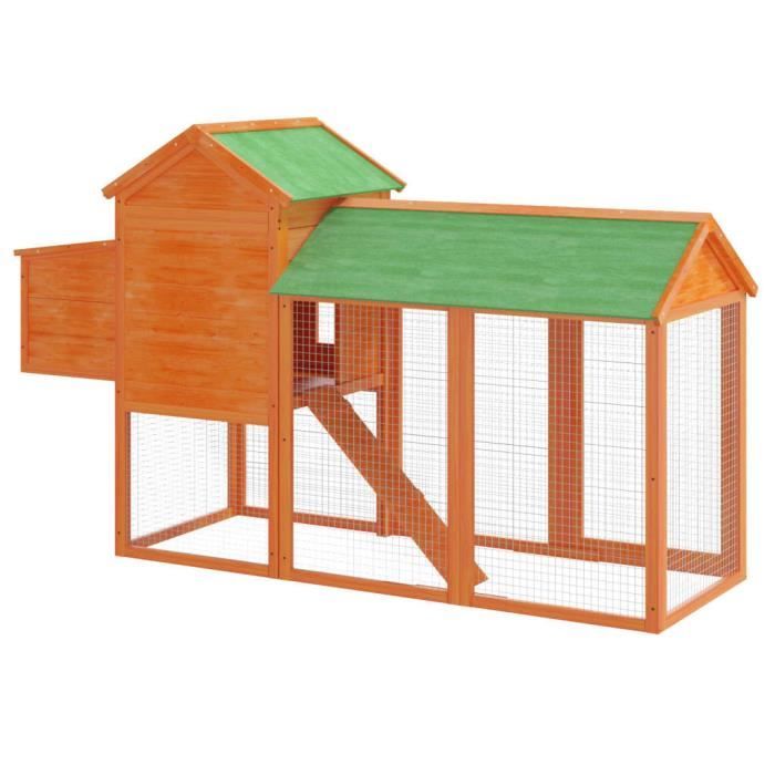 Comparer les prix de Poulailler - SALUTUYA - DP1284 - Bois massif de pin - 193x65x117 cm - Pour 6 poules