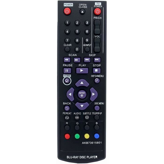 ALLIMITY AKB73615801 Telecomando Sostituto Per Lettori Blu-ray LG - Compatibile Con BP220, BP125, BP325, BP120, BP320 E Altri Modelli