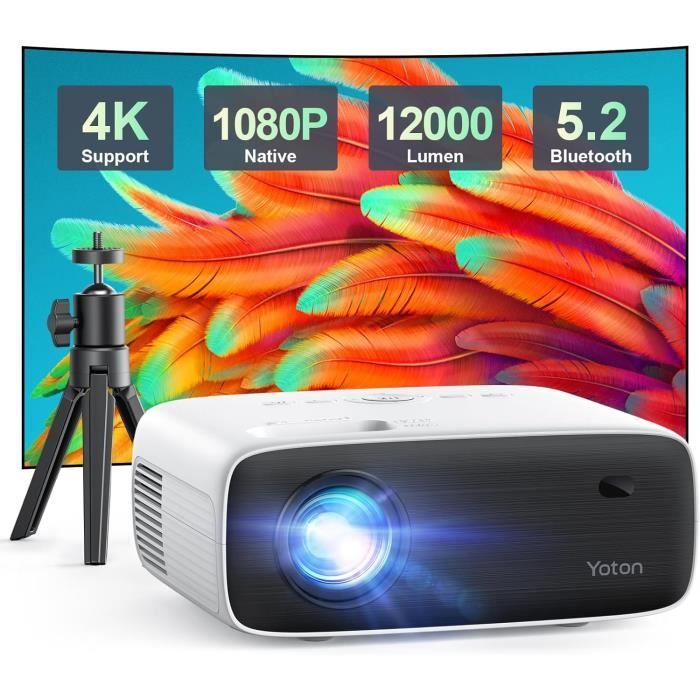 Mini Vidéoprojecteur YEEFON 1080P 230 ANSI - WiFi 6, Bluetooth 5.2, Android 11 - Portable Home Cinéma 360°