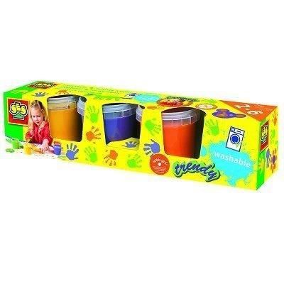 SES CREATIVE Lot de 4 pots de peinture à doigts Girly - 4 couleurs - 150ml