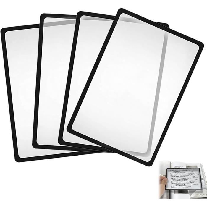 Lot de 4 loupes grossissantes x3 légères en verre et plastique flexible