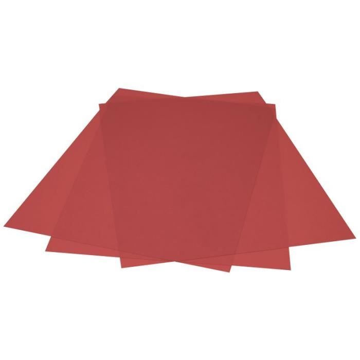 Couverture de reliure A4 feuille plastique rouge transparente 200 microns  pack de 100 feuilles - Cdiscount Beaux-Arts et Loisirs créatifs