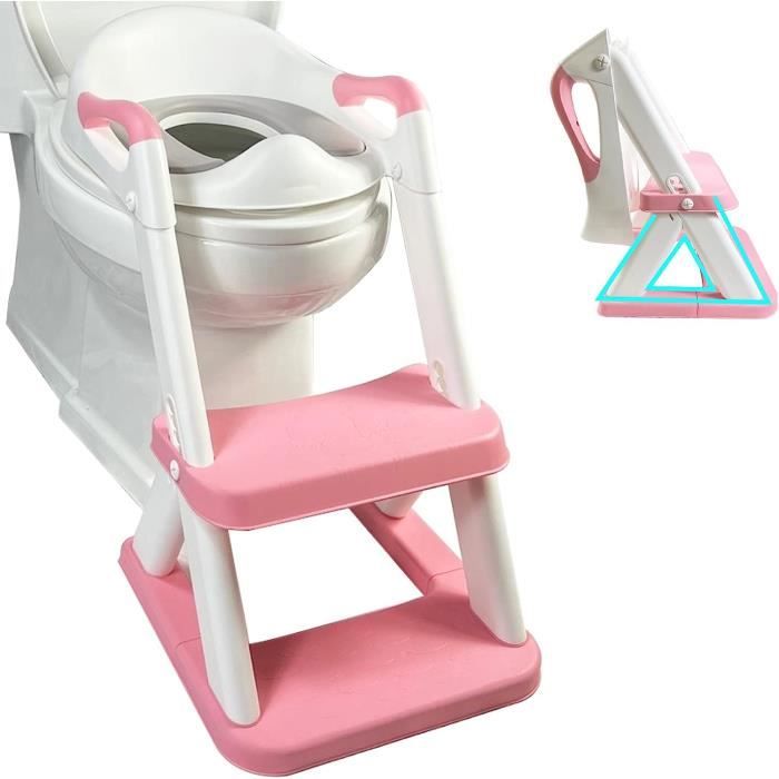 Réducteur Toilette Enfant Avec Marche - Rehausseur WC Pliable Et Réglable