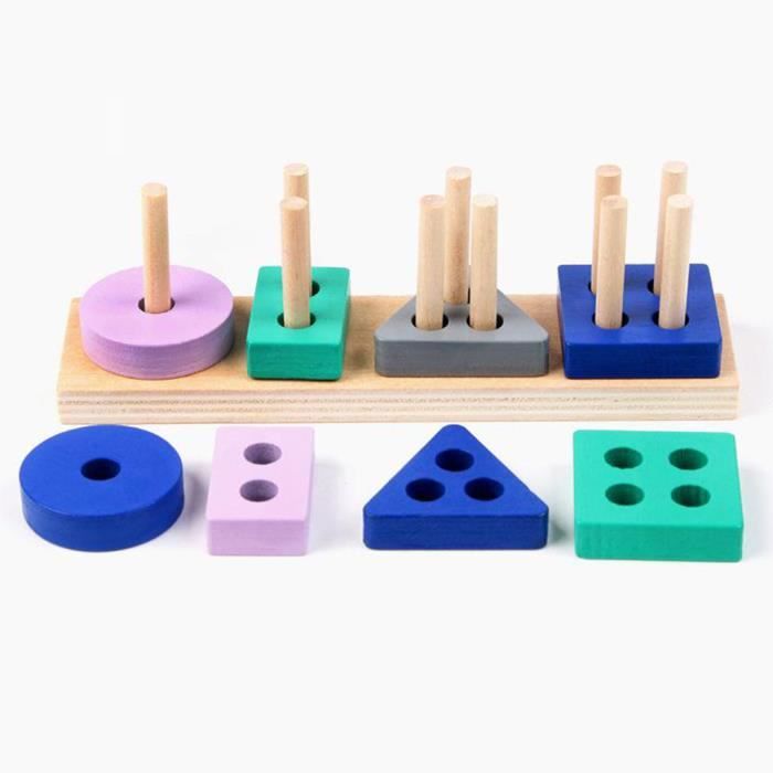 Pierres En Bois à Empiler NOREO - Jeu D'Équilibre Montessori - 10/15/20/36 Pièces - Pour Créativité Et Motricité