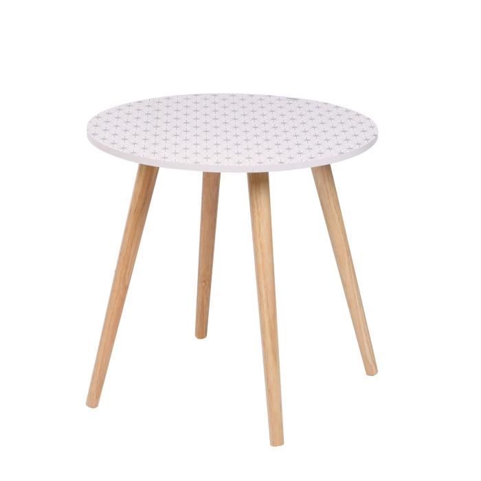 table d'appoint scandinave - urban living - fjord - blanc - diam. 48 cm