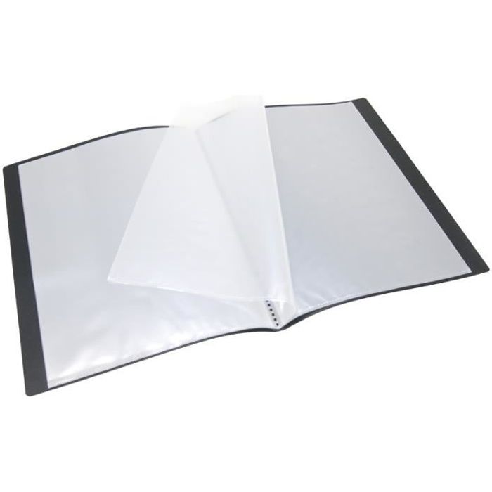 Lot De 2 Protège-documents A4 Neutre – 40 Pochettes Chacun, Polypro Grainé Anti-reflet, Couverture Aléatoire, Made In France