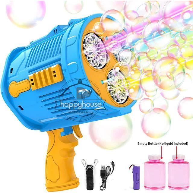 Bricolage 23 Pistolet à bulles Angel Bazooka pour enfants, machine à bulles électrique pour les fêtes d'été en plein air et les mariages avec liquide à bulles
