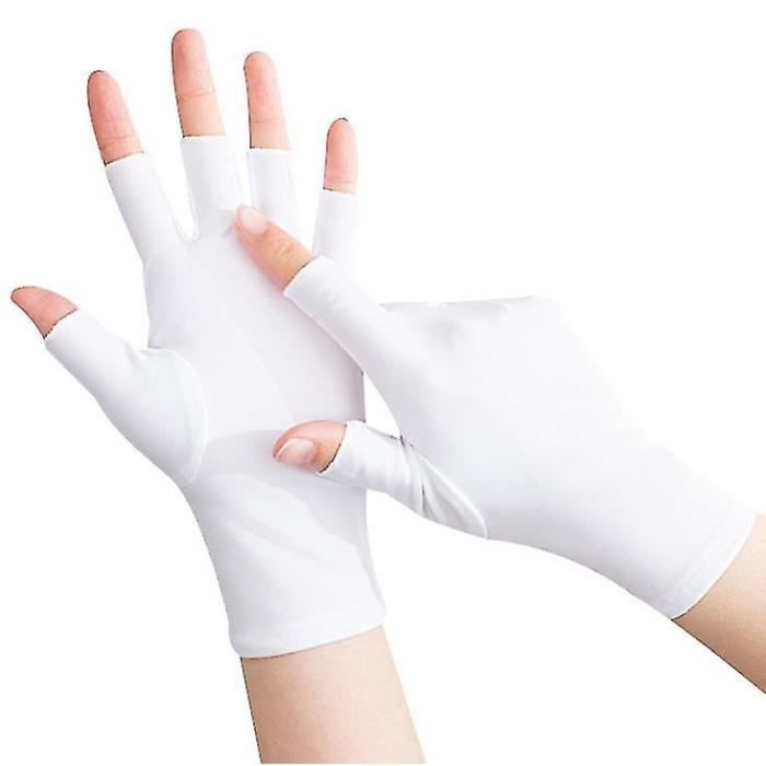 Gants De Protection UV Pour Lampe à Ongles - UPF50+ Sans Doigts Noir