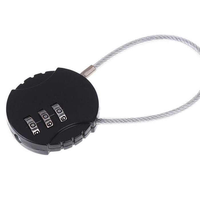 Serrure à Code 3 Chiffres BigKing – Cadenas Bagage Alliage De Zinc, Verrou Sécurité Voyage Givré Noir