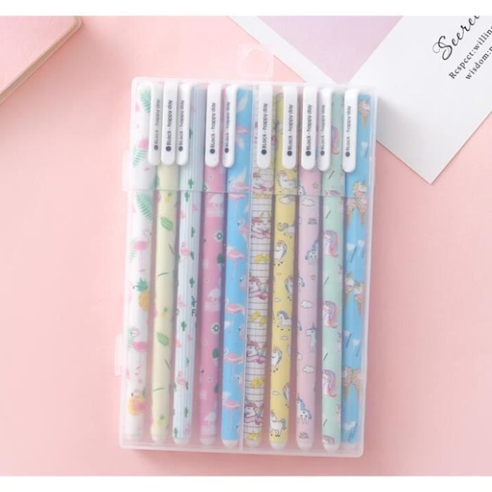 fourniture scolaire kawaii 0,35 mm adaptés aux enfants 12 PCS stylos effaçables pour dessin animé aux étudiants et aux adultes stylos neutres à encre noire à motifs mignons fourniture scolaire kawaii 0,35 mm adaptés aux enfants 12 PCS stylos effaçables pour dessin animé aux étudiants et aux adultes stylos neutres à encre noire à motifs mignons