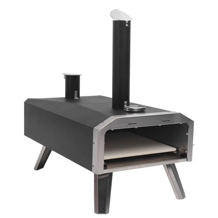 Four à Pizza Extérieur En Acier Inoxydable - Fonctionne Aux Granulés De Bois - Pieds Pliables Avec Thermomètre Intégré - Pour Jardin, Camping