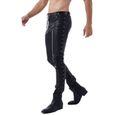 YONGHS-FR Pantalon Simili Cuir Homme Jeans Skinny Pants Legging Slim Fit S-XXL Noir-1