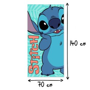 Serviette De Plage Lilo & Stitch 70x140 Cm En Coton épais : Design Hawaïen Coloré Pour Enfants Et Ados (100% Coton, 320 G/m²)