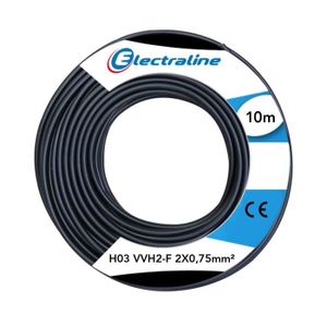 Creative-cables câble textile au mètre en lin gris mélangé tn02 2x0