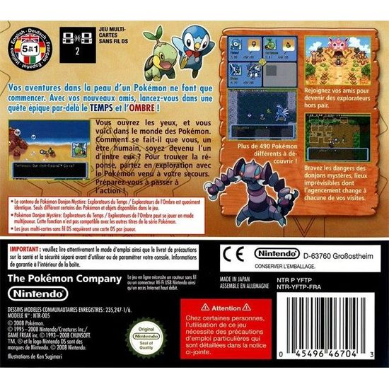 Pokemon Donjon Mystere Explorateurs Du Temps Jeu Nintendo Ds Cdiscount Jeux Video