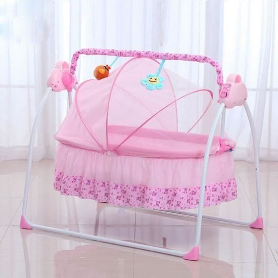 Balancoire Bebe Electrique Balancelle Lit Automatique Moustiquaire Trois Modes Pour Bebe 0 A 18 Mois Rose Cdiscount Puericulture Eveil Bebe