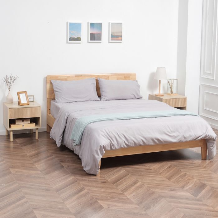 Lot De 2 Tables De Chevet Empilables HOMCOM - Tables D'Appoint Avec 2 Tiroirs Séparables, Style Scandinave Blanc Et Bois Naturel